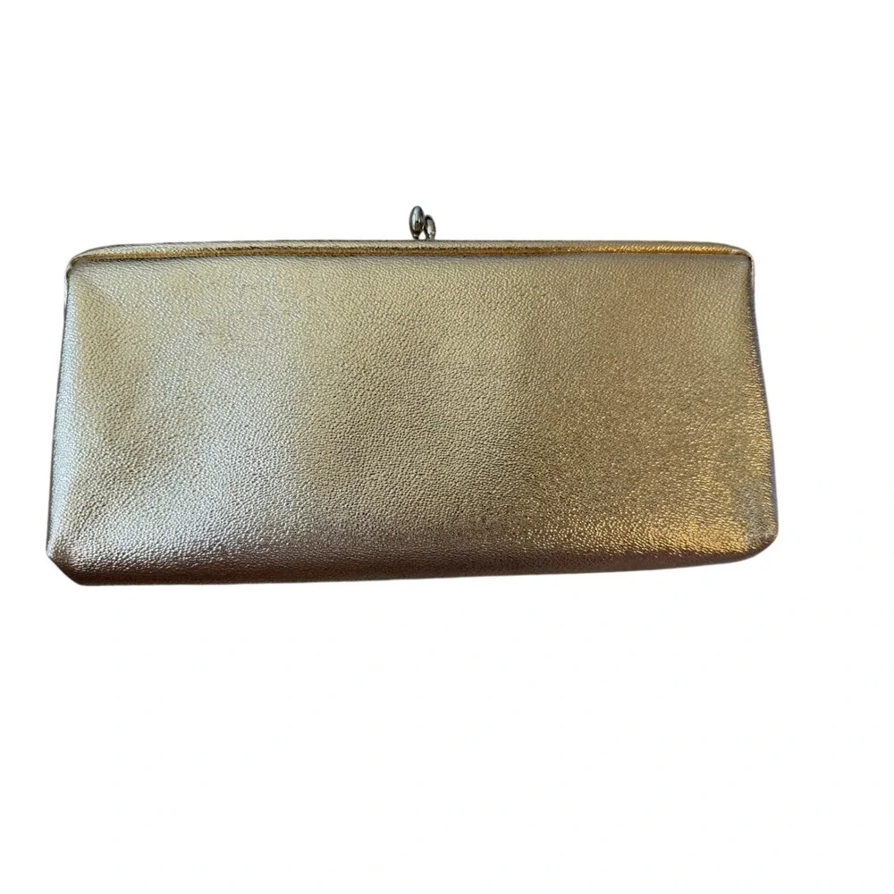 Vintage Evening Clutch Bundle Black Floral Velvet & Gold Metallic Kiss Lock Bag